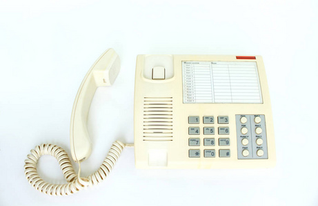 电话离线电缆复古技术白色背景