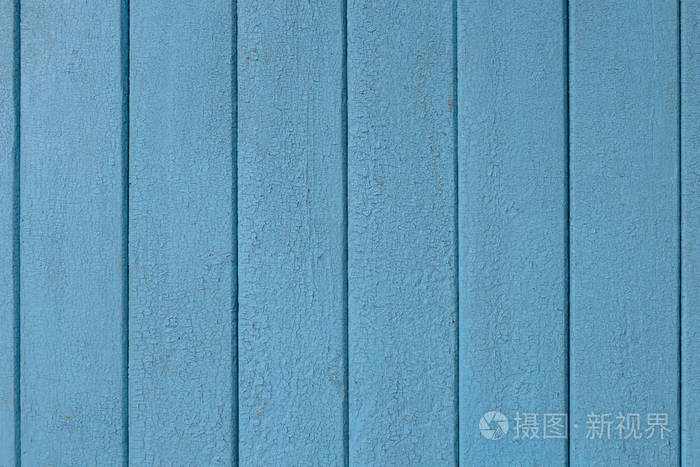 蓝色油漆板，裂纹油漆垂直排列