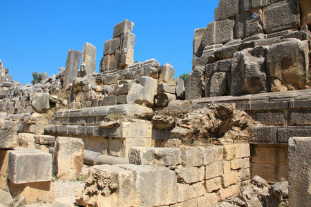 古希腊罗马圆形剧场的石头,米拉旧名德姆火鸡.