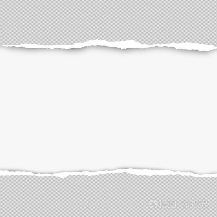 文本或消息的撕开灰色纸张位于白色背景上.向量例证