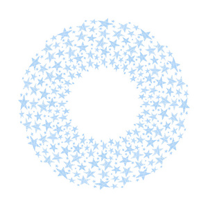 蓝色星星图案。 圆圈设计。 矢量艺术。