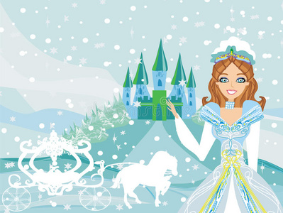 卡通公主马车图片