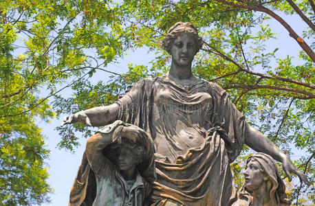 雕塑 保护 夏天 女人 雕像 马德里 大理石 首都 天空