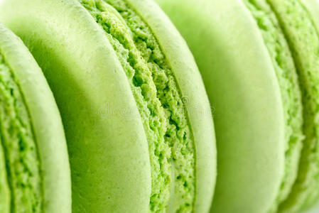 新鲜绿色马卡龙照片