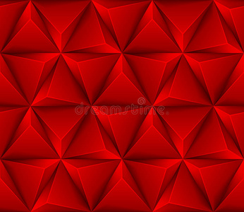 红色三角形带有红色三角形的3d抽象无缝背景照片