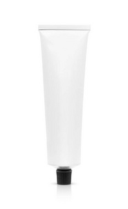 空白包装白色牙膏管隔离白色背景与裁剪路径准备产品设计