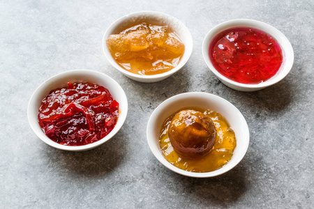   Rose, Red Pepper, Mandarin and Citron Peel in Small Bowl. Orga