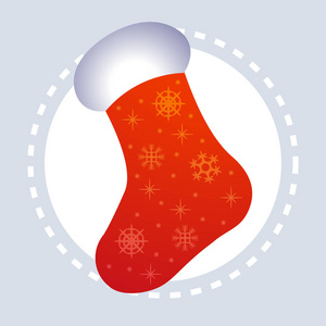 装饰袜子新年快乐圣诞快乐装饰概念平面插图