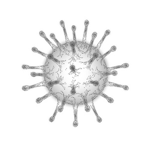 3d 病毒细胞低聚。多角三角感染慢性疾病肝炎病毒流感细胞感染有机体艾滋病。抽象医学科学医疗保健向量例证