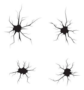 冰或墙上的矢量黑白裂纹. 玻璃或地球背景的裂缝收集照片