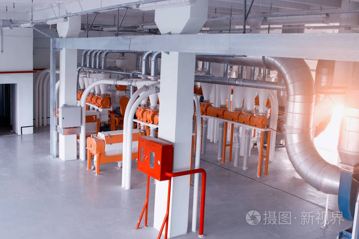 生产粮食,食品面粉的工厂现代化车间