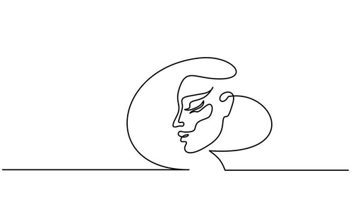 抽象画像妇女侧视图照片