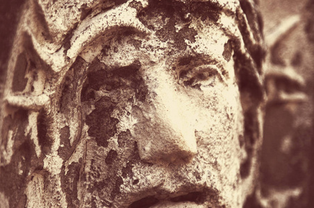 耶稣基督的脸古董雕像的碎片