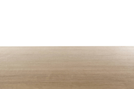 时尚木制桌面，白色背景