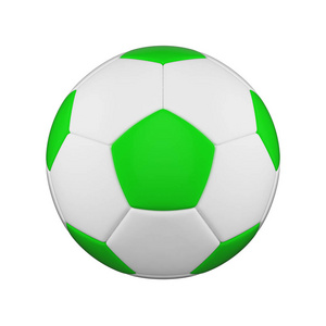 足球在白色背景查出了。白色和绿色足球