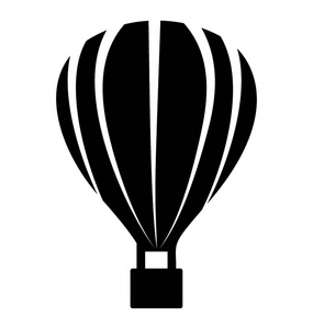 热气球象征冒险的实体图标图片