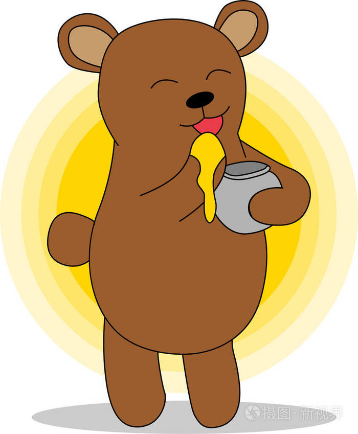 熊在卡通风格可爱的向量例证
