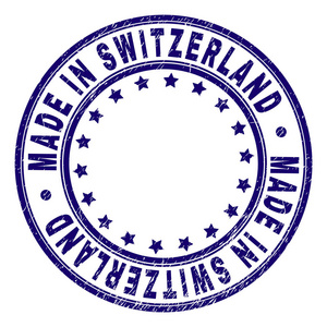 瑞士圆形邮票印章的划痕纹理