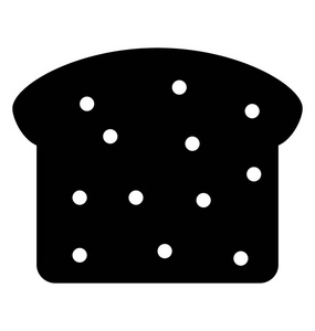 面包吐司白色背景固体图标