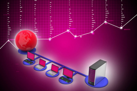 颜色背景上的互联网连接概念图片