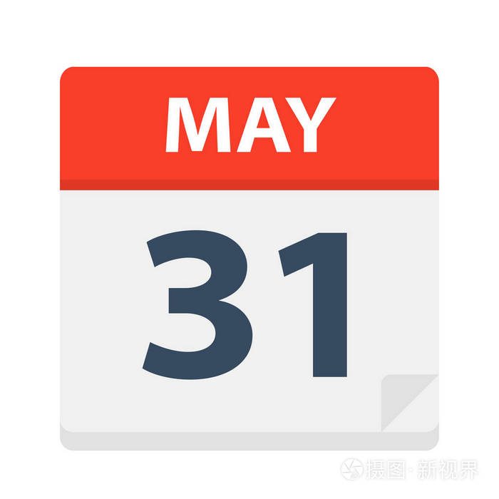5月31日 日历图标 矢量插图插画 正版商用图片14in5v 摄图新视界
