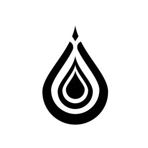 黑色水滴图标矢量图水疗标志生态符号照片