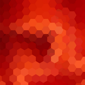 抽象六边形矢量背景。 红色几何矢量插图。 创意设计模板。