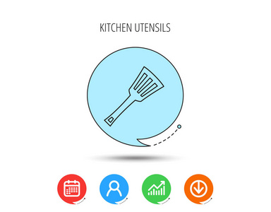 厨房用具图标。厨具锅铲标志