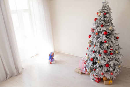 圣诞新年树假日冬季礼品装饰背景