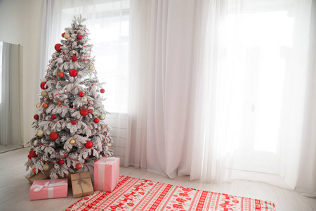 圣诞新年树假日冬季礼品装饰背景