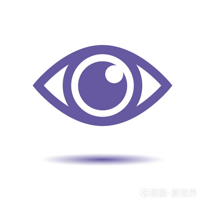 简单的眼睛图标向量.圆形耀斑.医学标志隔绝.安全和搜索概念.