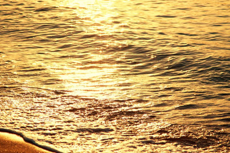 离焦的博克沙滩金色日落