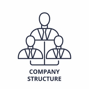公司结构线图标概念。公司结构矢量线性插图符号符号