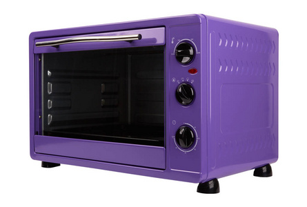 厨房紫色烤箱隔离在白色背景上