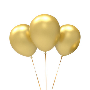 金色气球。生日快乐矢量插图。背景