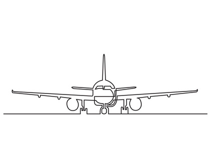 孤立矢量物体客机一条线图