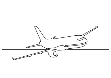 孤立矢量物体客机一条线图