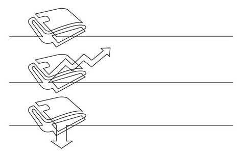 banner设计商业图标连续线图钱包上升图减少个人收入