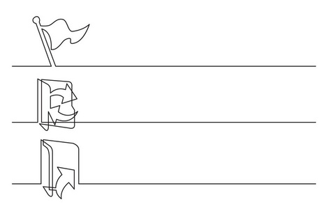 横幅设计业务图标连续线绘制标志文件夹箭头输出文件