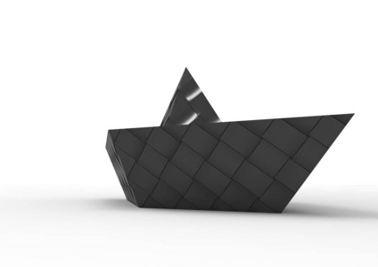 纸船3D隔离背景