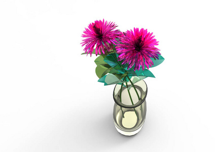 花瓶花3D隔离背景