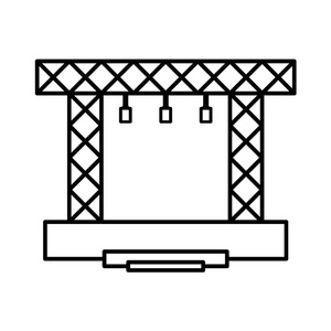 舞台矢量结构图标. 音乐会现代场景线.照片