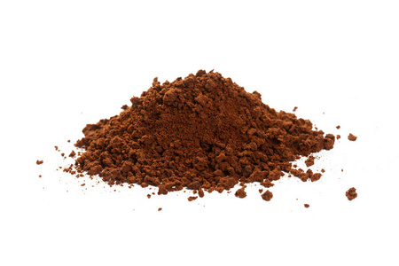 干棕色速溶咖啡粉关闭.照片