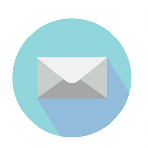 在彩色背景上邮寄电子邮件图标符号. 矢量隔离设计.照片