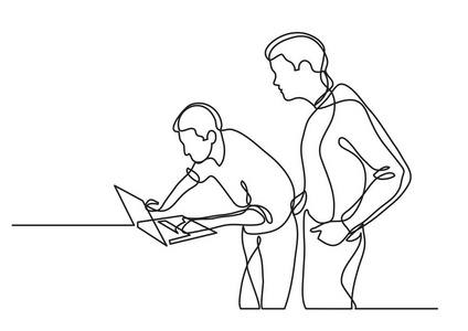 程序员一起工作的连续线图