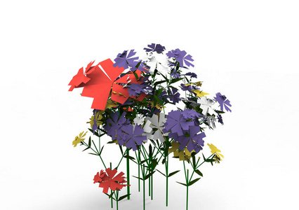 花瓶花3D隔离背景