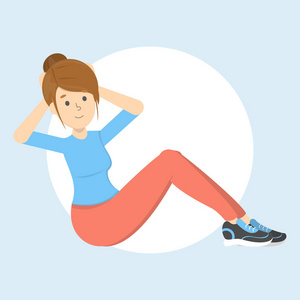 卡通仰卧起坐图片