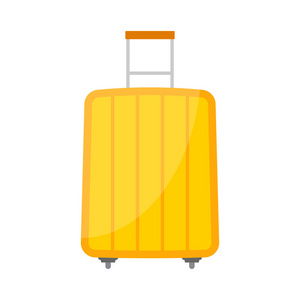 带行李的黄色轮式旅行袋