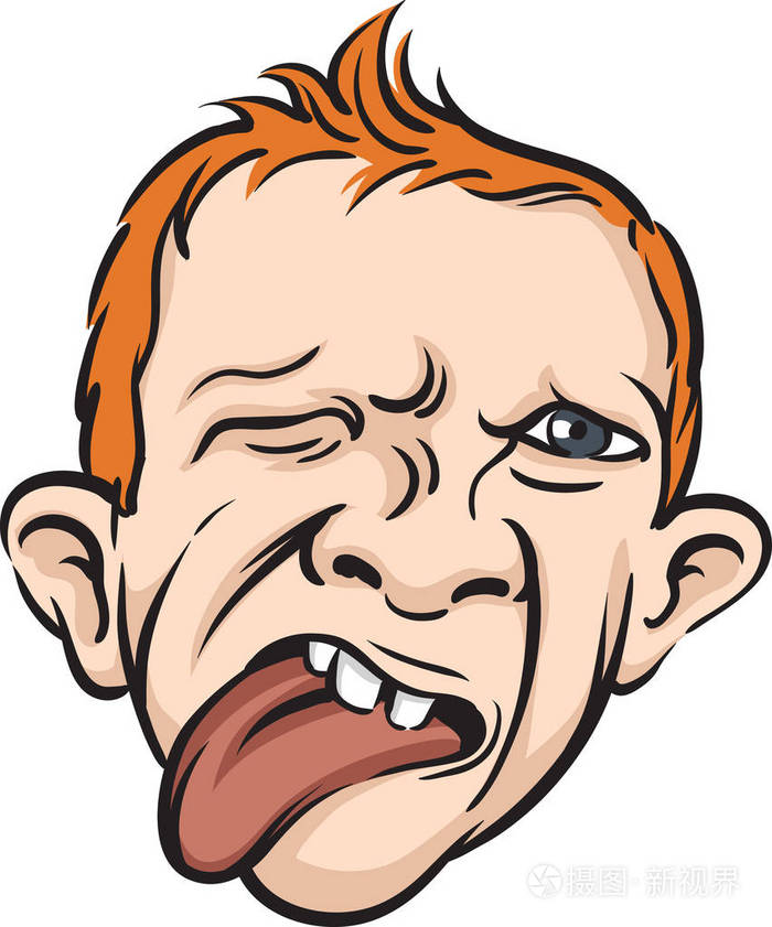 矢量插图的人脸恶心的鬼脸.