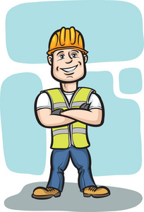 建筑工人漫画图片